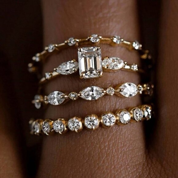 "Tessa" Dainty ring stack (multiple size options) - Picture 2 of 2